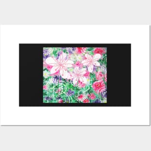 Joyful White Flowers by Jan Marvin Posters and Art